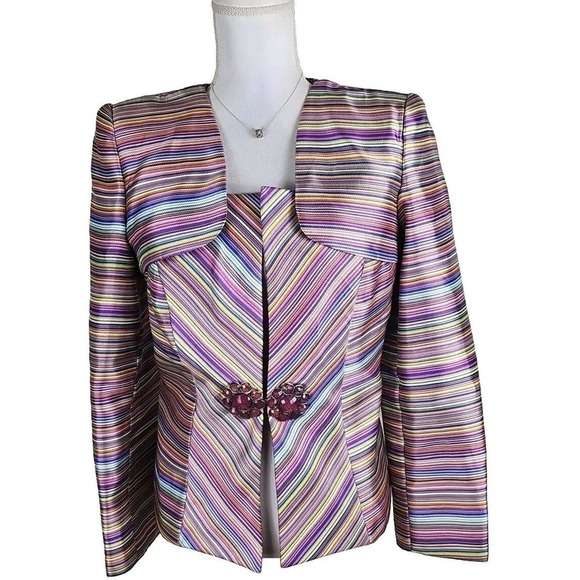 Lily & Taylor Couture New York/Paris ~ Woman Size 8~ Multicolor Blazer Jacket. - Picture 9 of 9